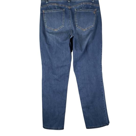 Democracy Jeans Ab Solution Womens Size 14 Blue Denim Distressed Straight - Picture 3 of 10